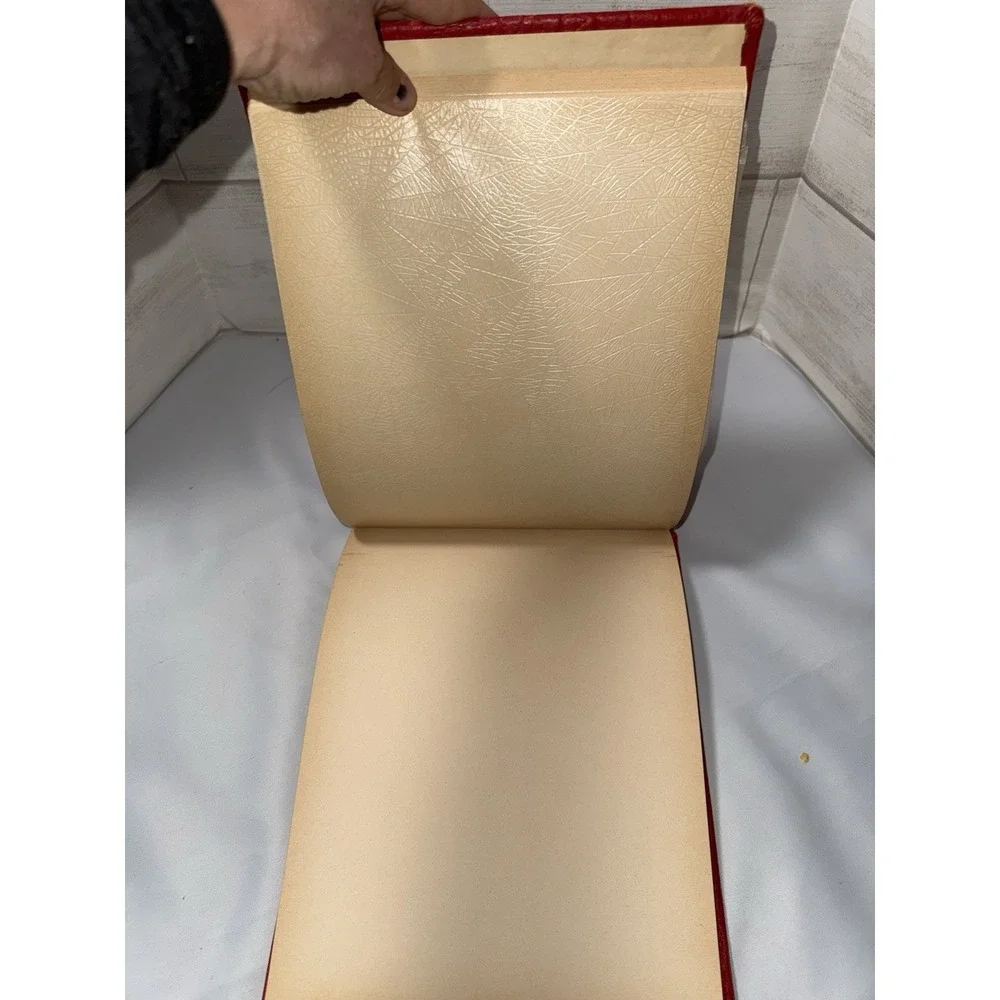 Vintage Faux Alligator Leather Red Photo Journal Album , Paper Overlays